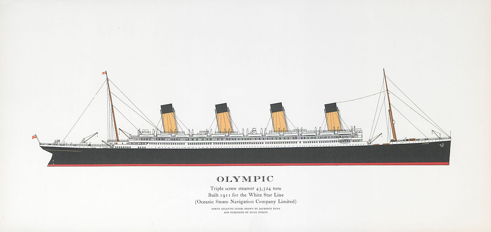 Olympic ocean liner 1911. White Star Line. Titanic sister ship. So'ton-NYC 1961